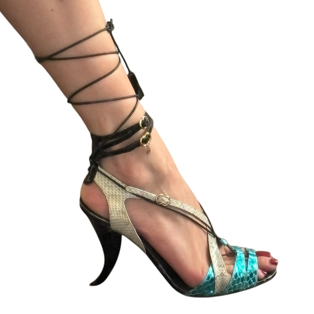 Rare Vintage John Galliano Snakeskin Lace up Heels size 7